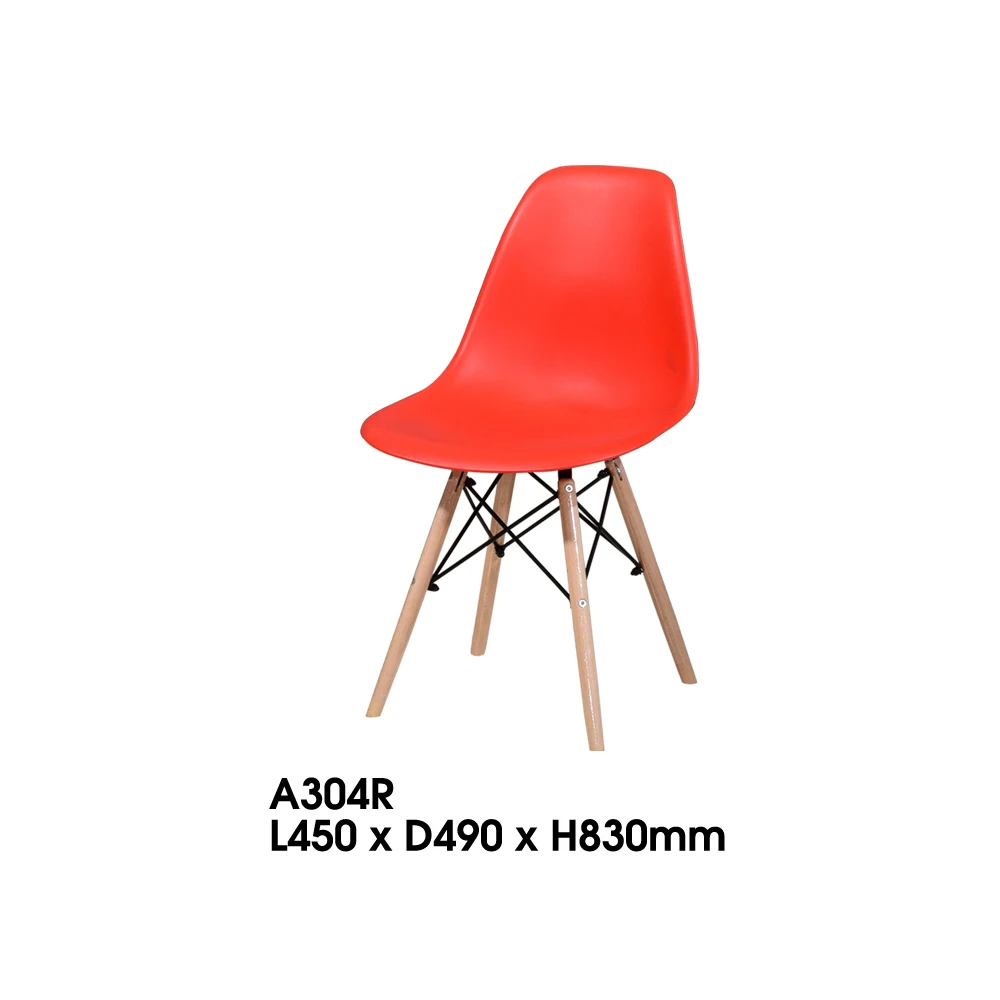 Solid Modern Polypropylene Multipurpose Wooden Leg A304R Chair Space Saving