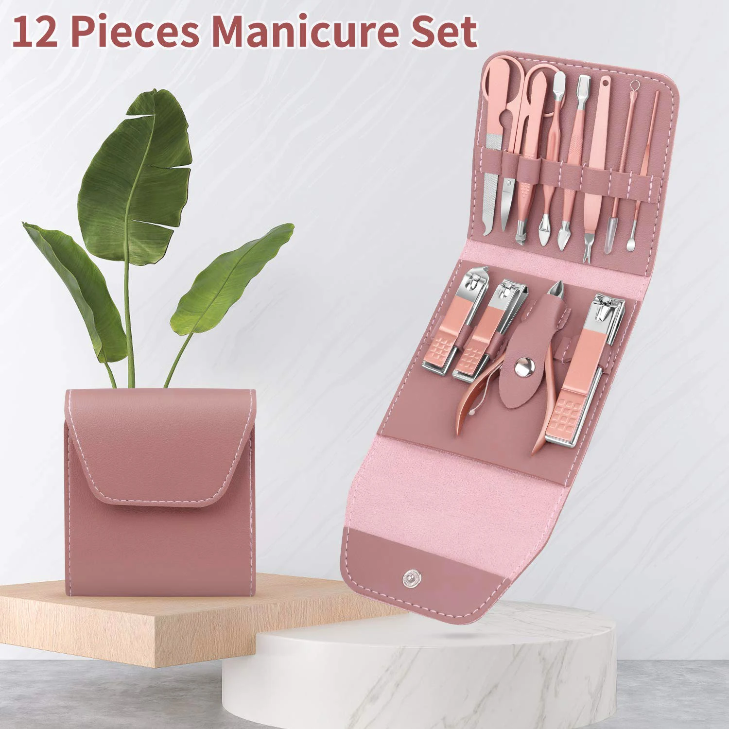 Wholesale Manicure & Pedicure Set 12 Pcs Stainless Steel Beauty Instruments Kit With Private Label