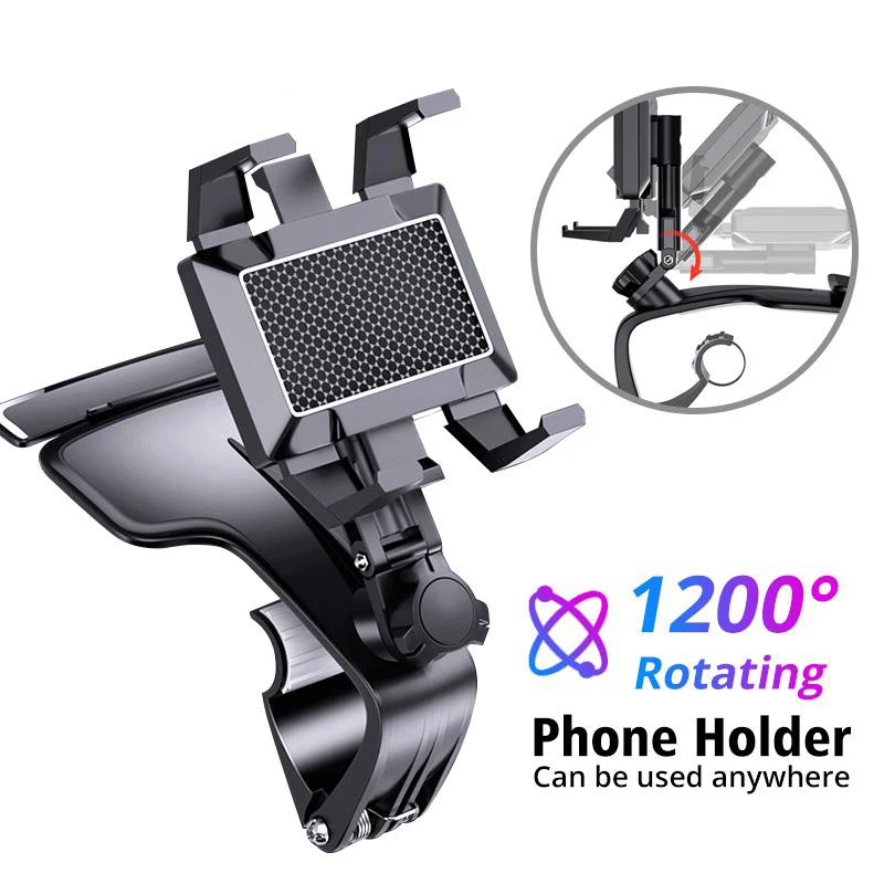 Multifunctional Car Phone Holder Clip on Dashboard Suitable for 4 to 7 inch Smartphones