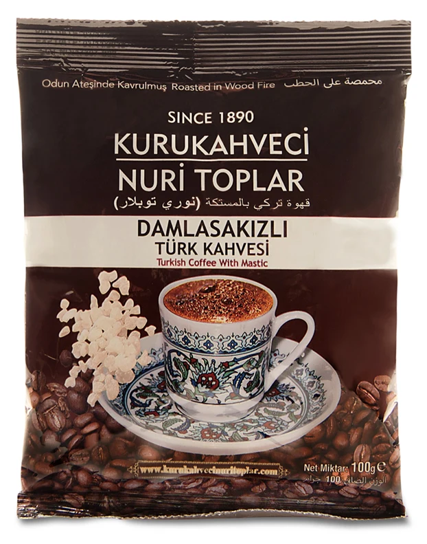 Coffee Nuri Toplar Turkish Coffee with Mastic Gum 100 gr Turkish Coffee