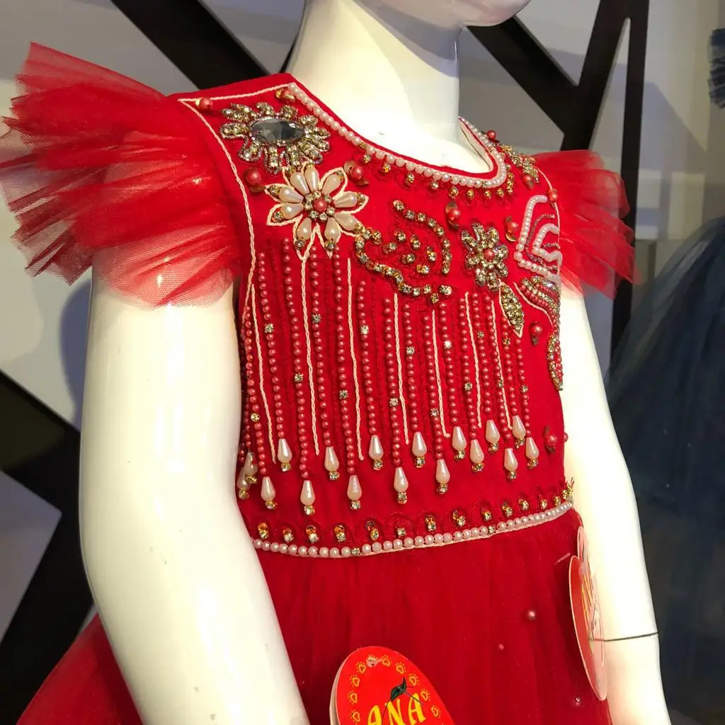 Hand Work Party work dress kids choice butterfly fancy design party wear dress