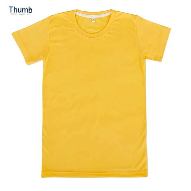 Yellow Polyester T shirt for Sublimation Printing Made in Thailand
