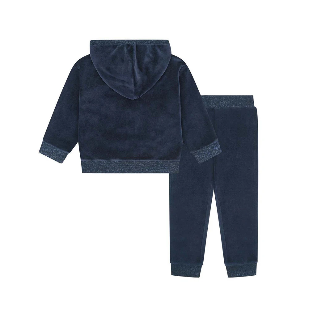 Baby Pink Velour Women Suits With Golden Zipper And Hoodie with Fur