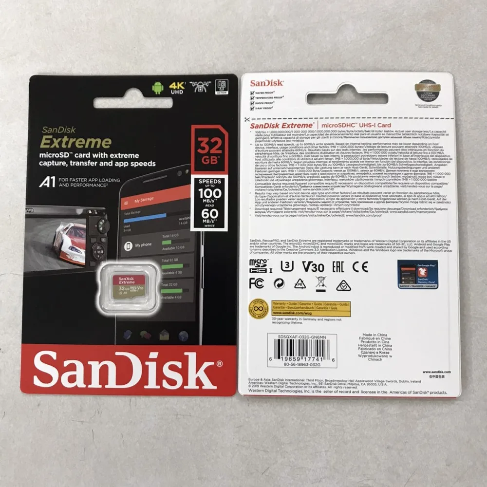 Микро безопасная цифровая карта для SDHC V30 32