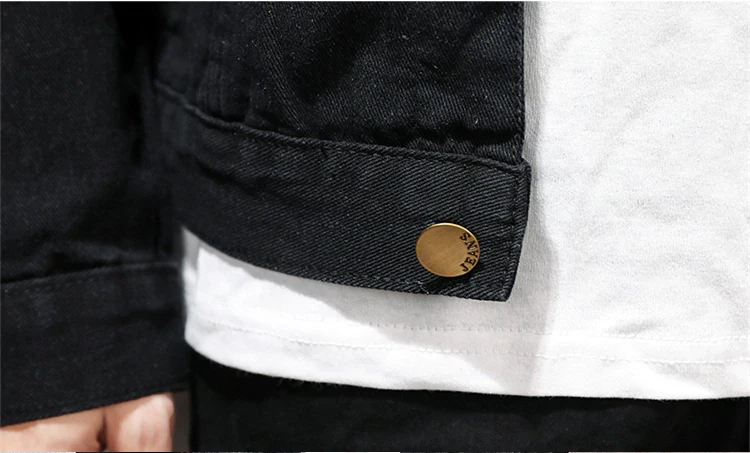  Джинсовая куртка мужская в стиле хип-хоп уличная одежда из денима классическая черная облегающая повседневная вареная джинсовая 4XL на осень