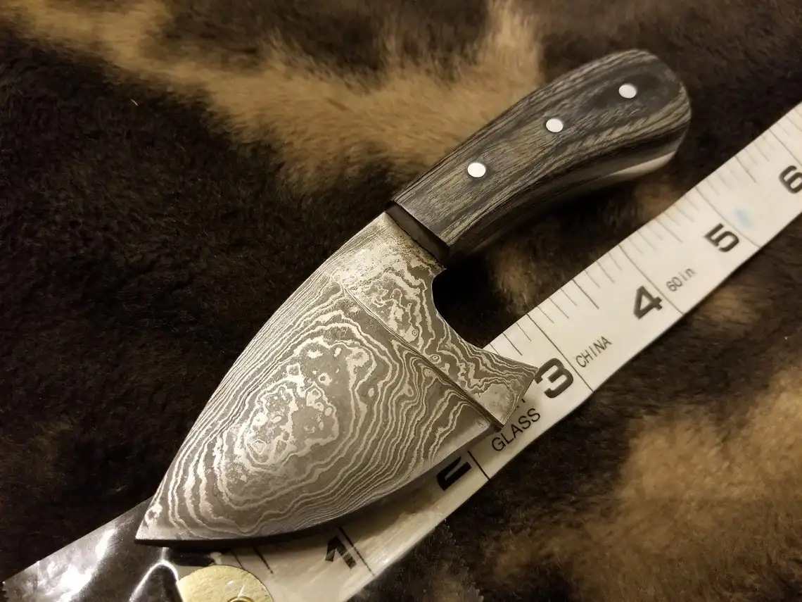 Skinner Дамасская сталь ручной работы/фиксированное лезвие с листами микрокарты масштаб 5 дюймов