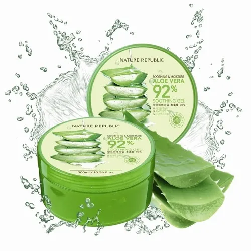 Super moisturizing 92% aloe vera soothing gel skin care and private label OEM for all kinds of wholesale Korean beauty cosmetics