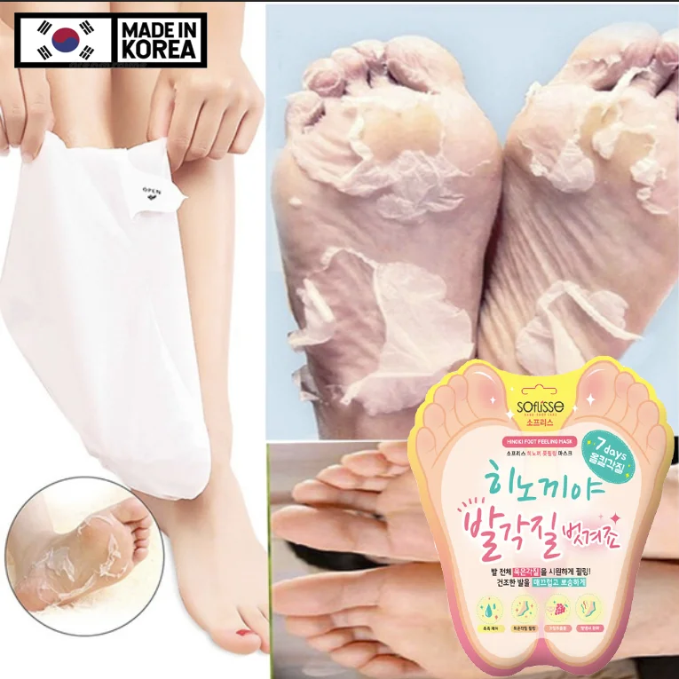 Korea OEM Hinoki Foot Peeling Mask foot peel spa socks exfoliating foot mask