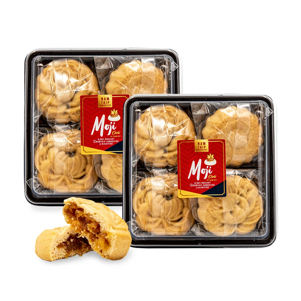 Moji pineapple (4 pieces in tray) - Soft Cookie Ready To Eat Thai Snack Top Grade Biscuits Heathy Snacks of Thailand