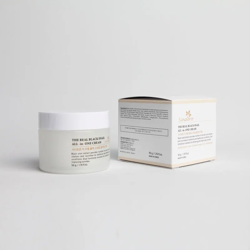 BLACK SNAIL ALL IN ONE CREAM 50ml of Korean Skincare Cosmetics for OEM, ODM, Face Cream for Moisturizing, Soothing, Anti-Aging