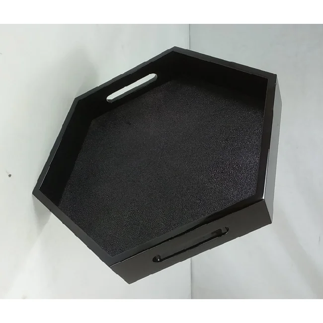 Набор подносов для сервировки из искусственной шереновой кожи на заказ круглый поднос