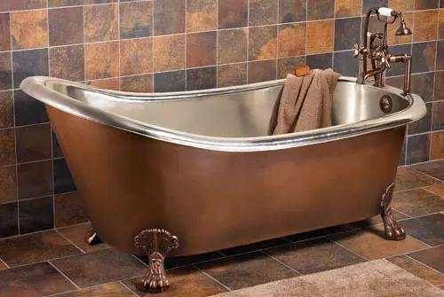100% Pure Copper Bathtub For Use Bathroom Accessories New Fancy Design Curved Design Best Factory Direct Rate High Quality