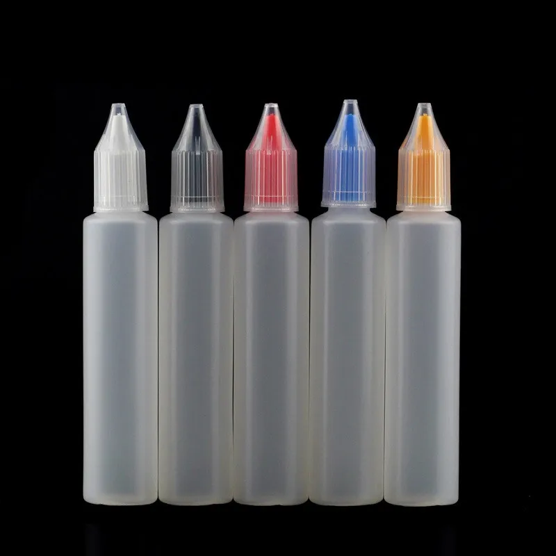 new PE/HDPE/LDPE 50ml crystal eyes drops bottles pen shape for translucent plastic eyes dropper bottles with crystal cap/Lid