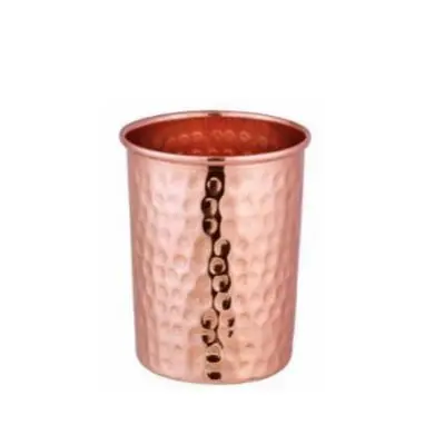 Copper Hammered Saga Designer Glass Set Tumbler Mugs Drinkware