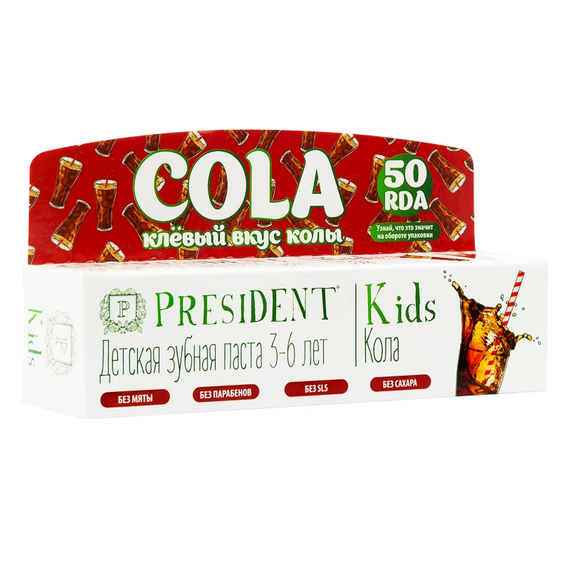 
Toothpaste PRESIDENT Kids 3-6 Cola (50 RDA) 50 ml fmcg distributor required 