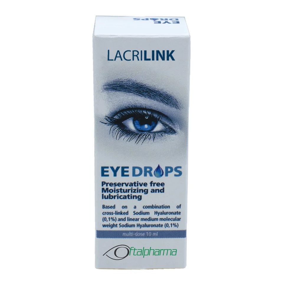 New Multidose Bottle Preservative free Cross-linked Sodium Hyaluronate Eye Drops for dry eye syndrome, redness relief &tiredness