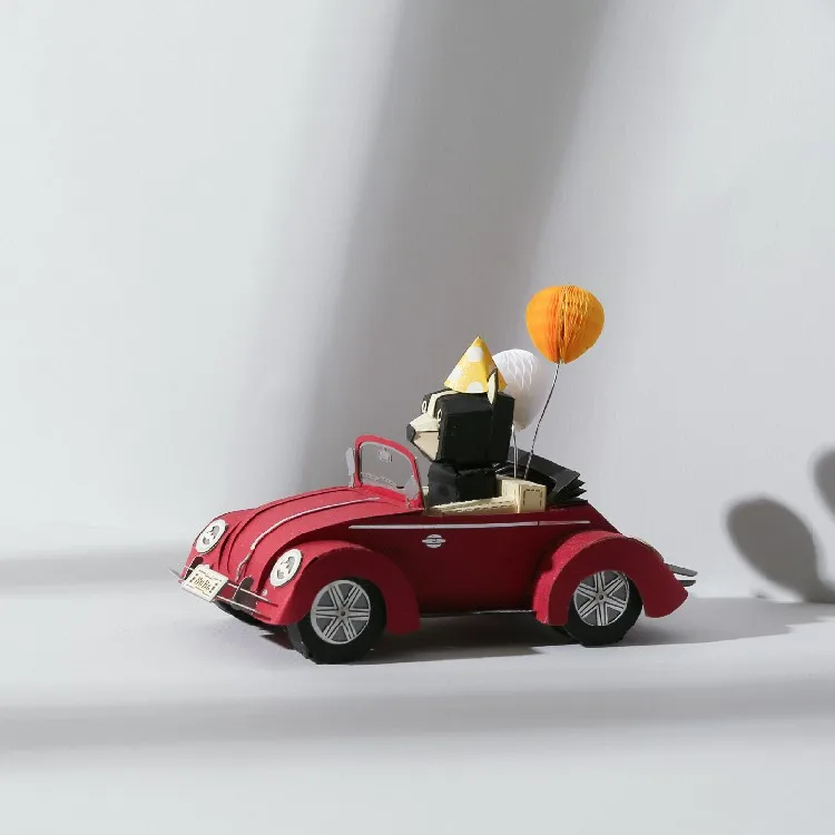 *[4R] Handmade Bulldog Cabriolet Car Miniature DIY Kit Handicrafts