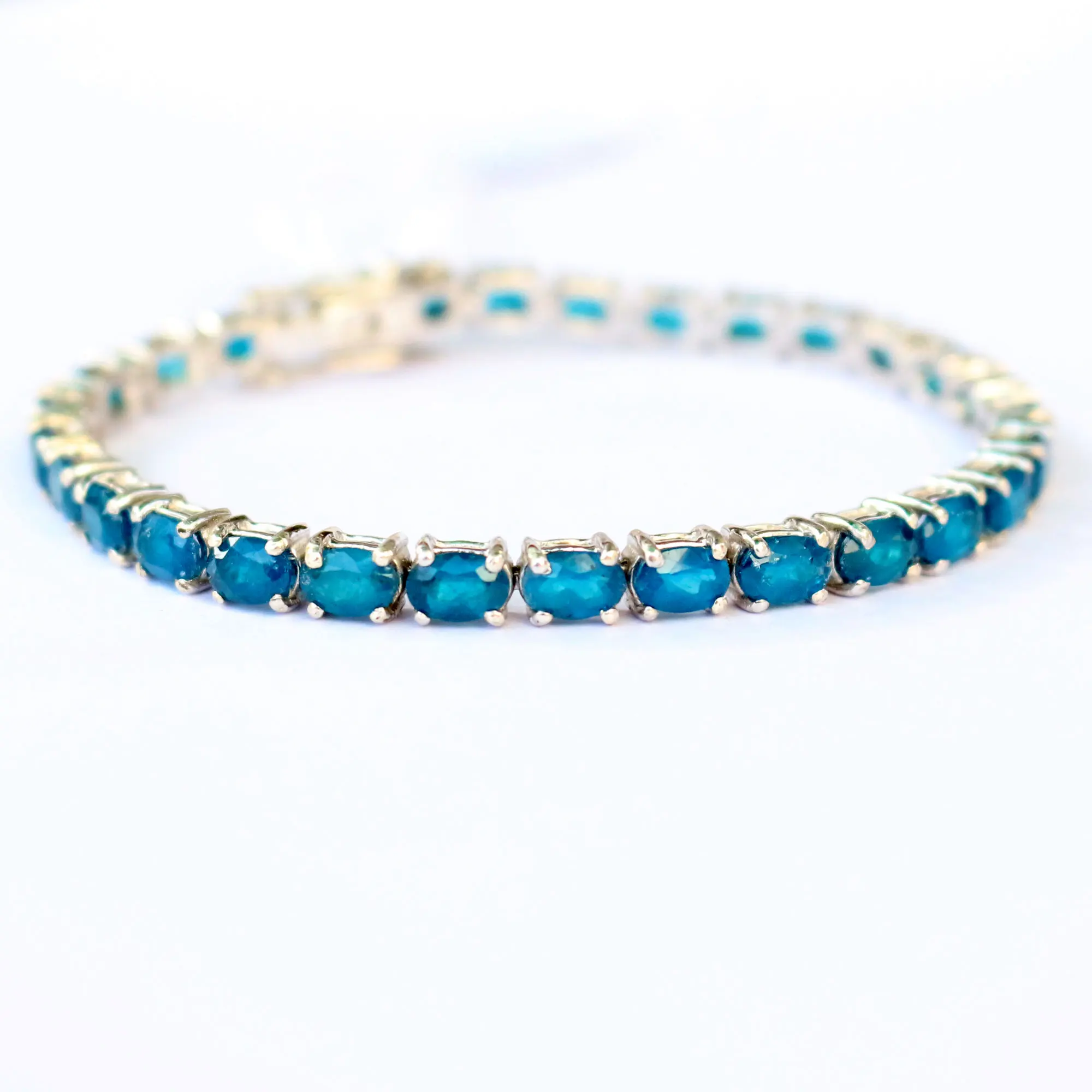 Современный дизайн высококачественные неоновые апатитные браслеты ручной работы ювелирные изделия из стерлингового серебра 925 пробы