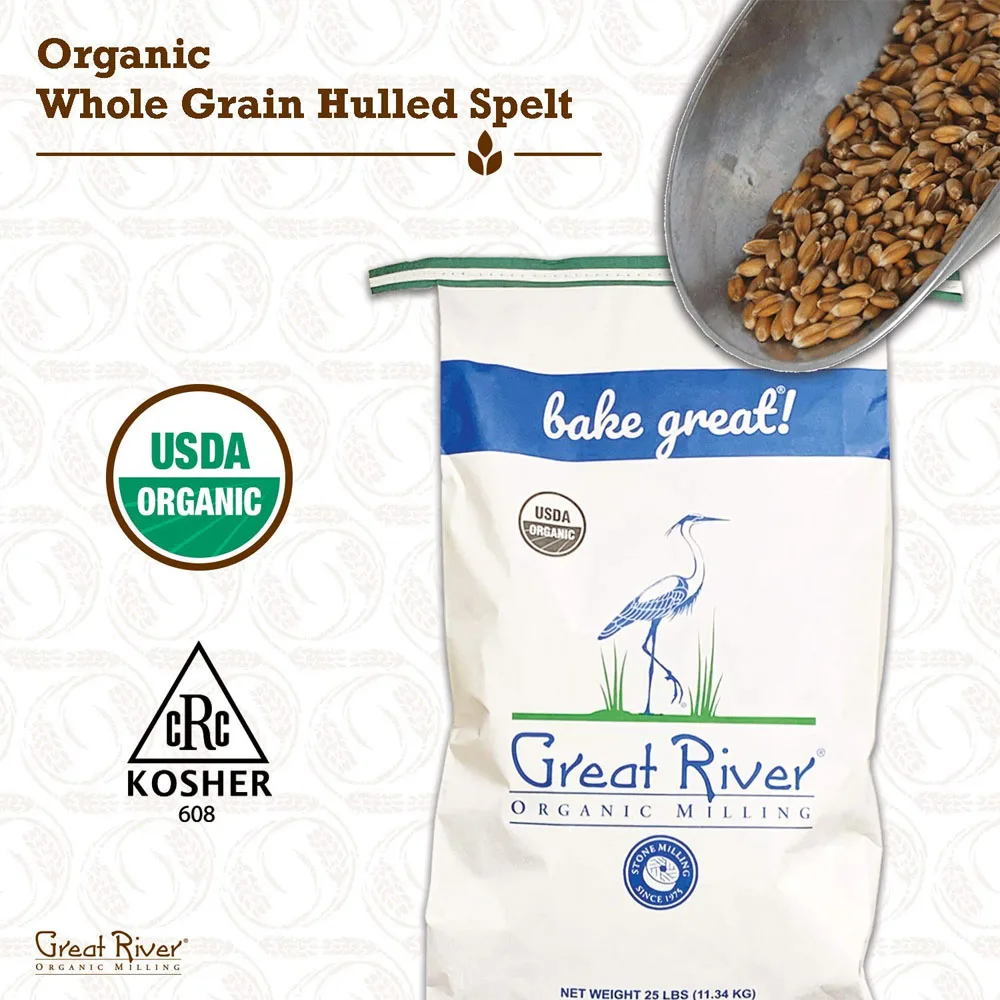 
Great River Organic Milling Organic Whole Grain, Hulled Spelt, 25lb bag 