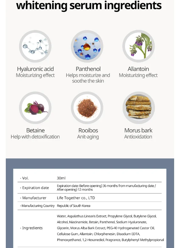 Niacinamide 20000ppm skin lightening moisturizing soothing Locoblanco serum 30ml
