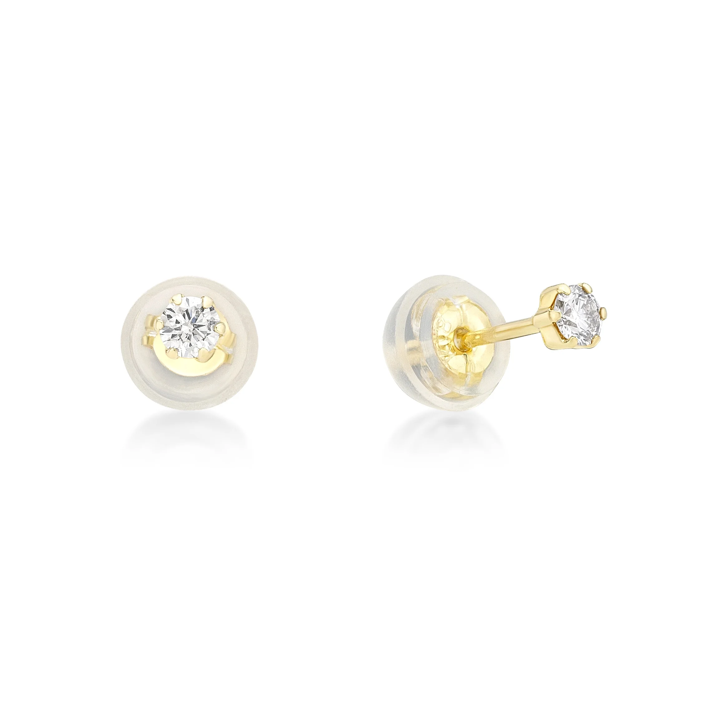 
JMW Japan Fine gold Jewelry Wholesale Real Diamond Platinum900 K18 Single Solitaire Earrings stud 0.10ct pair 