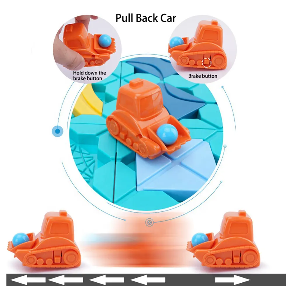 46PCS Kids Plastic Intelligence DIY Toys Road Builder Puzzle Maze Track Car Educational Building Blocks Toys