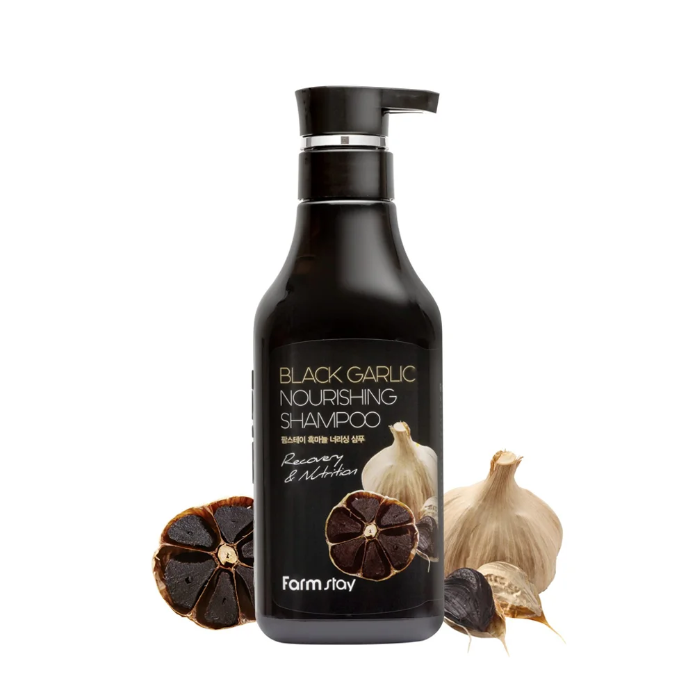 FARMSTAY BLACK GARLIC NOURISHING SHAMPOO - CPNP made in Korean Cosmetic - Help prevent hair loss Hair Repairing Nourishing