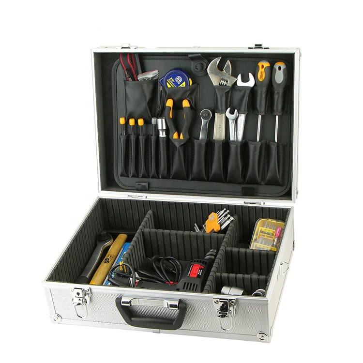 aluminum carry case with large storage with customized die cutting foam for musical instruments camera tool set DJI drone gun