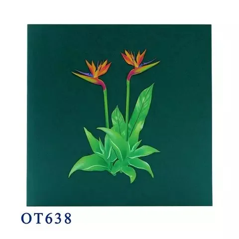 Bird Of Paradise Flowers 3D Pop Up Card Handicraft Flowers Greeting Paper Vietnam Blossom Flower Wholesale Handmade Kirigami