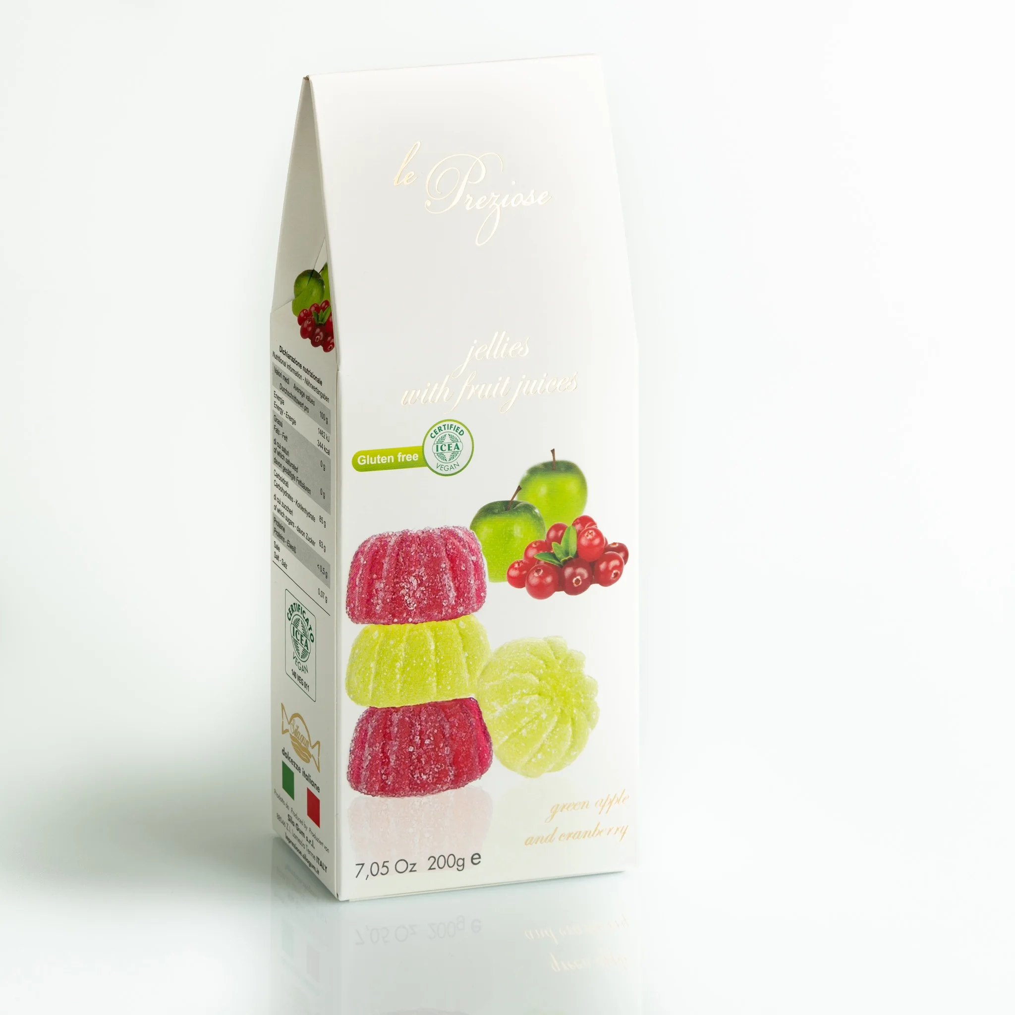 Premium Quality Made in Italy  Green Apple and Cranberry Fruit Jellies