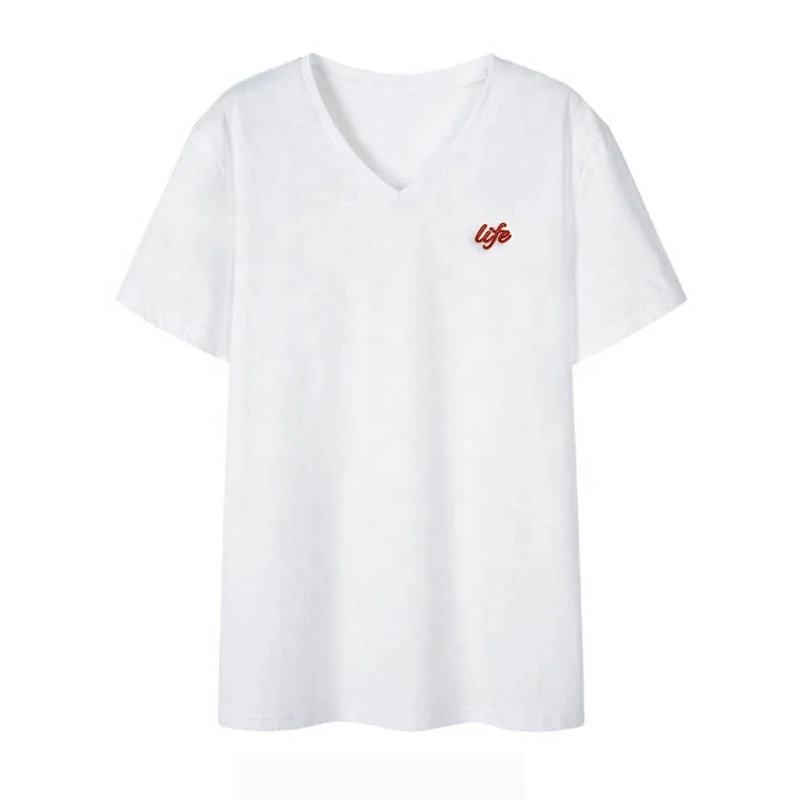 Мужская хлопковая футболка Pima с коротким рукавом и V-образным