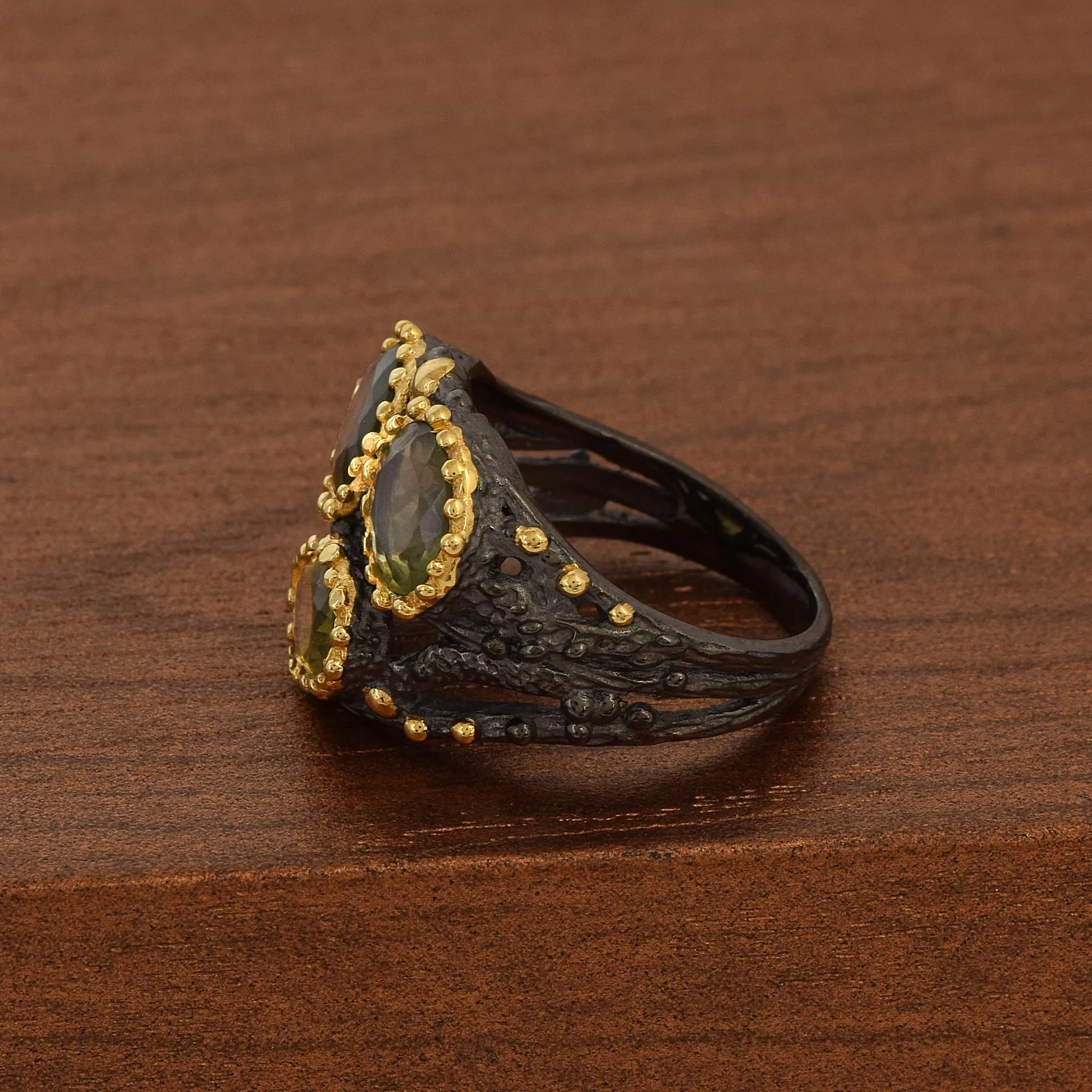 Moldavite Ring 925 Sterling Oval Faceted Gemstone Christmas Ring Gold Pure Silver Rings Women Natural Fine Jewelry For Women