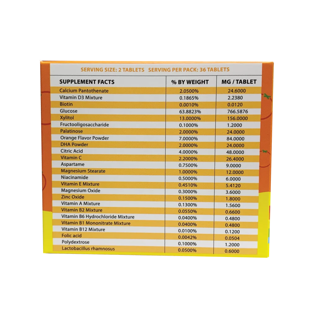 Vitamins Type Healthcare Supplement 2-3 Years Shelf Life High Q + Orange 36 Chewable Tablets From Singapore suitable for kids