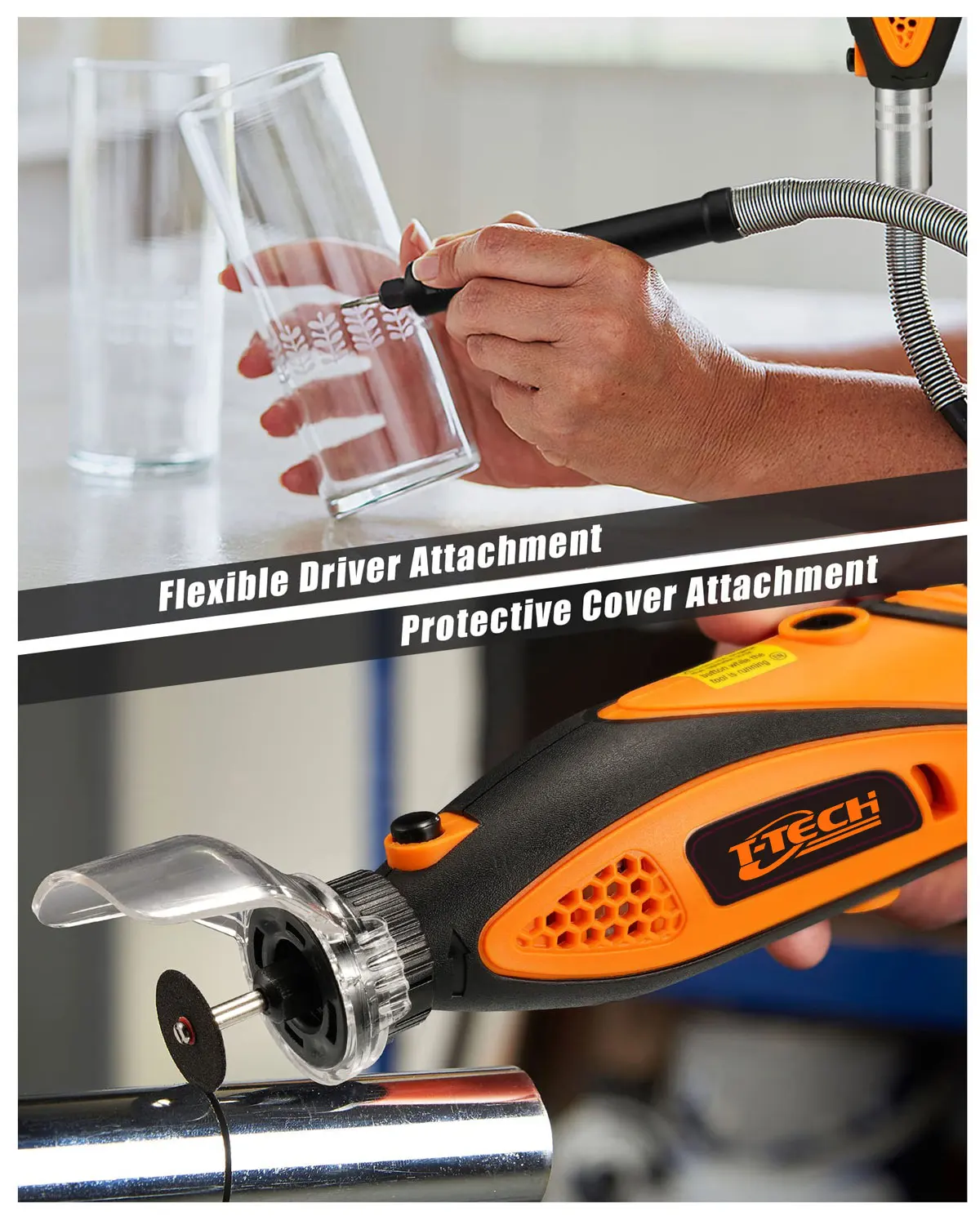 Dremel 135W Orange Portable Mini Electric Grinder 6-Speed Flex Shaft Keyless Chuck Carving Rotary Tools