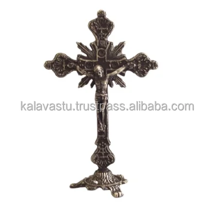 Best Quality of White metal Religious Cross in silver finish Decorative Wall Cross Metal Decorations for Home