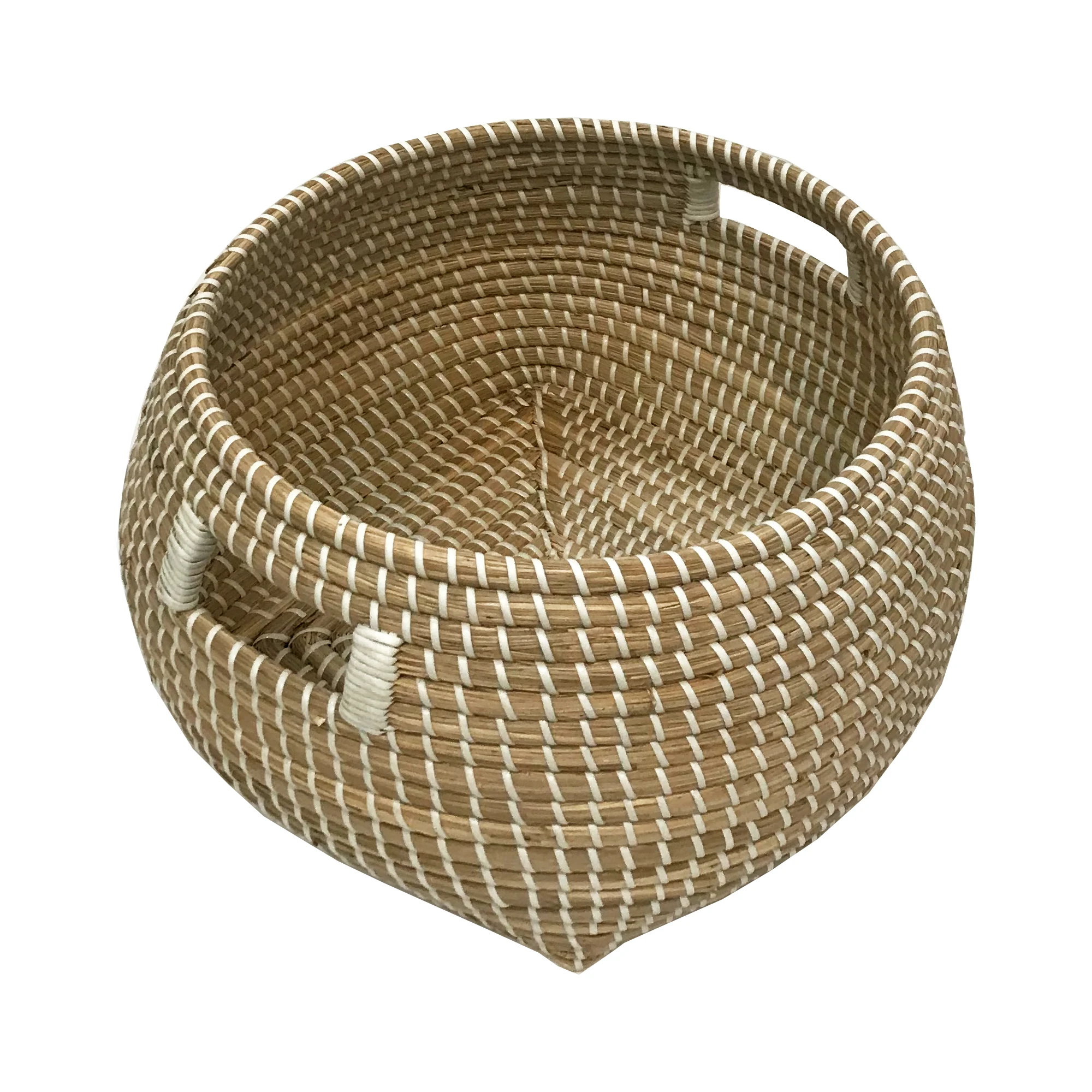Hot trendy seagrass storage with square handle hand woven from natural eco friendly material for home decor