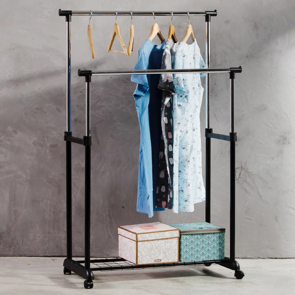 hanging clothes display rack