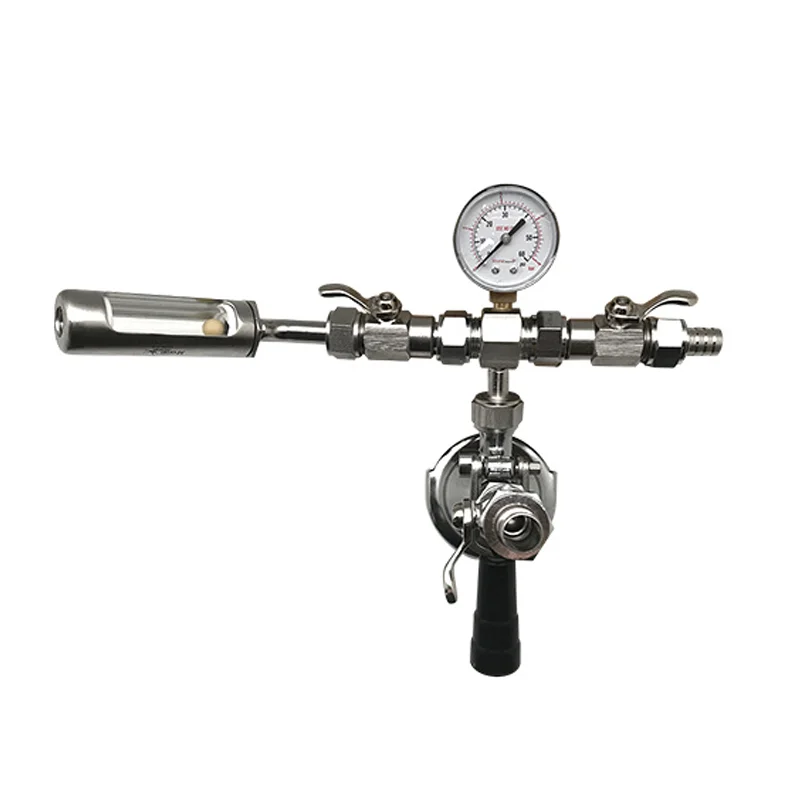 
Система автоматического заполнения бочонка с пробкой, смотровым стеклом и манометром 