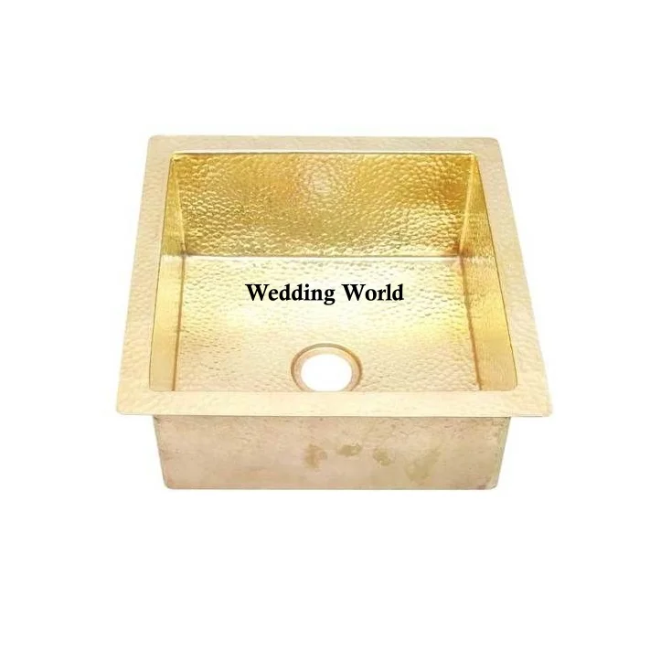 Copper Hammered Kitchen Sink Home Hotel Restaurant Fancy Kitchen Ware Basin Customized Shape Wholesale Copper Sink