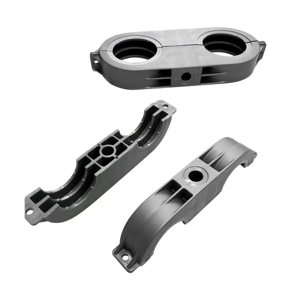 Plastic fitting 20 double pipe clamp with ear types