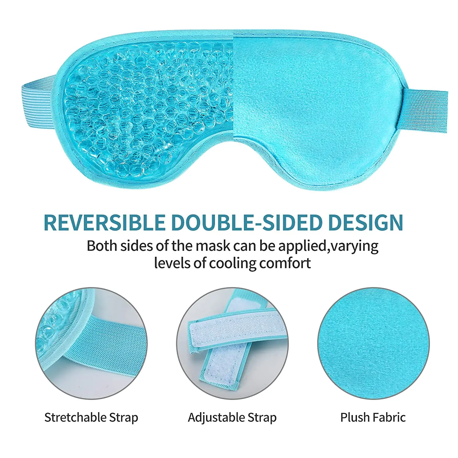 Sleeping Therapy for Eye Care New Design Ice Pack Eye Mask Reusable Cold Hot Gel Beads Dry Eye Mask