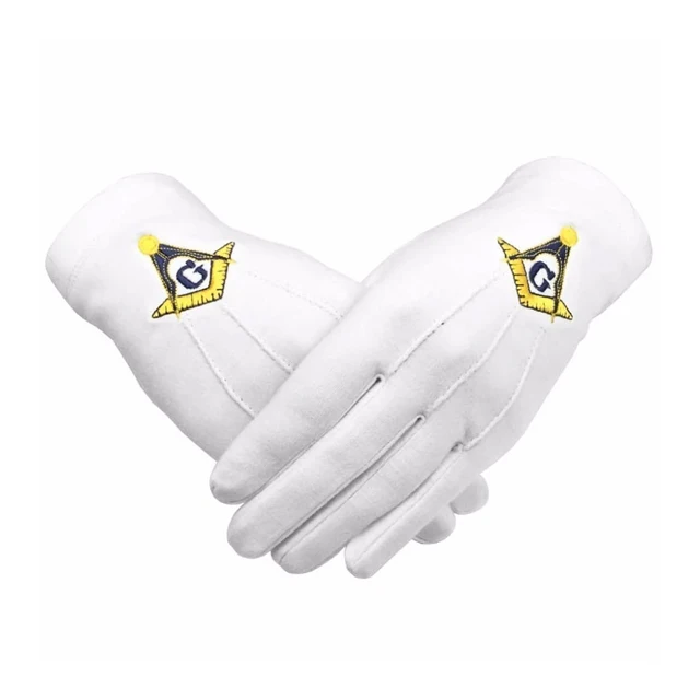 Черные перчатки с вышивкой новый привлекательный дизайн логотипом масонской на продажу