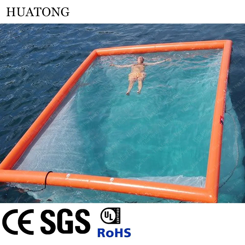 Largest Retractable Polycarbonate Swimming Pool Enclosures Inflatable Unicorn Sea Net Water Yacht Ocean Pool Float with Net