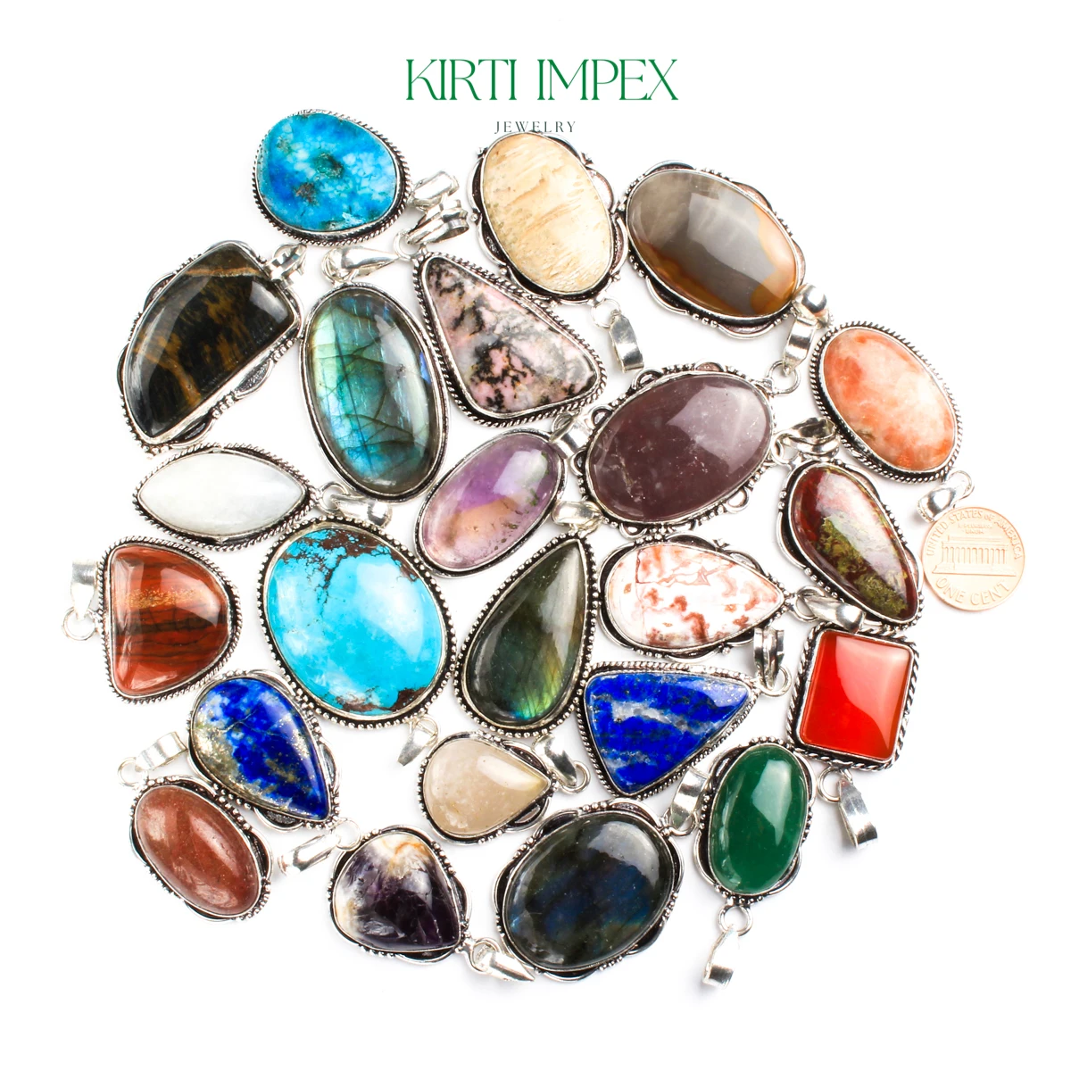 Wholesale Jewelry Crystal Pendants Silver Plated Handmade Jewelry Bulk Lot