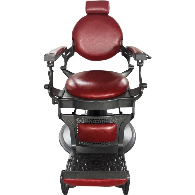 New Design Black Base Red Hair Nail Salon Customer Chairs Men Barber Chair for Sale