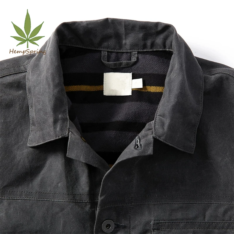 Высококачественная конопляная куртка HempSpring, натуральная Экологически чистая конопляная Органическая Хлопковая мужская футболка под заказ Конопляный домкрат