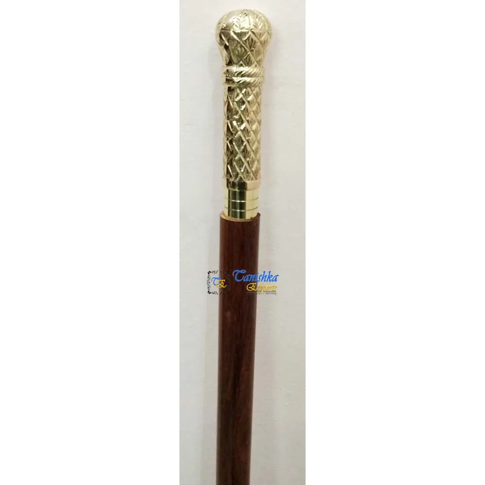wooden walking stick natural wooden walking cane by Standard International Brass Handle Walking Stick Cane