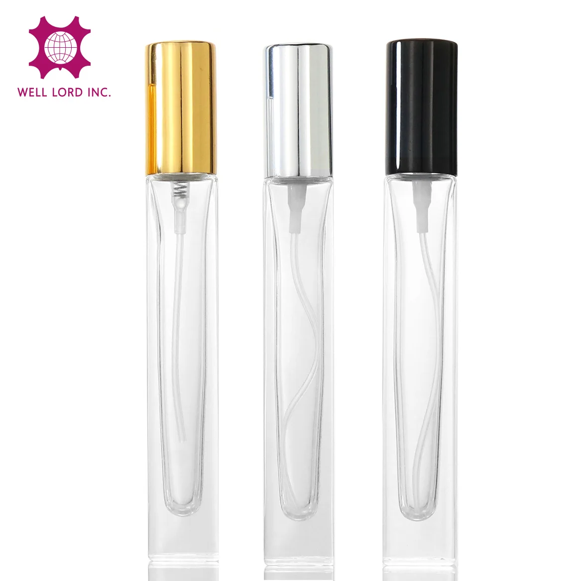 Дорожный размер парфюмерный распылитель 10 мл квадратная стеклянная бутылка Серебряный и крышка парфюмерная