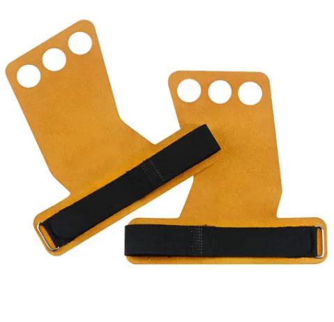 
Crossfit Grip Cow Leather Palm Protector 3 Finger Hole 