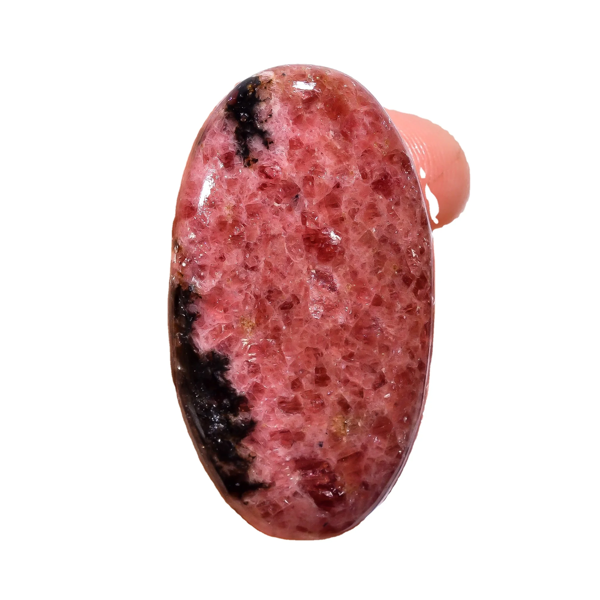 Excellent Top Grade Quality 100% Natural Rhodonite Oval Shape Cabochon Loose Gemstone For Making Jewelry 80 Ct. 45X25X6 mm.